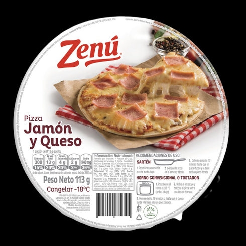 PIZZA ZENU 113G JAMON Y QUESO